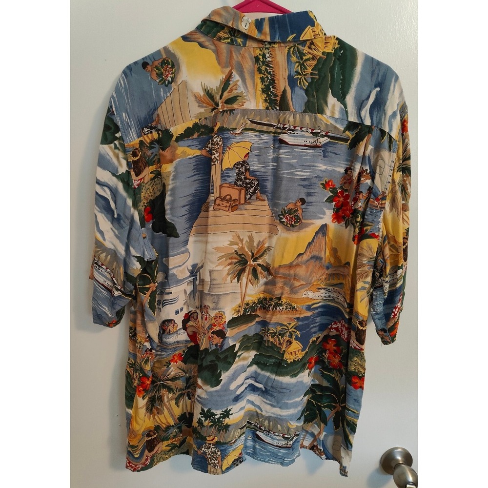 Reyn Spooner Trans Pacific Airways Hawaiian Shirt Honolulu Clipper Mens XL USA - Picture 2 of 9